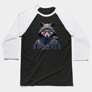 Japanese Ninja Fox Baseball T-Shirt